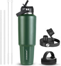 HYDROWION 40 oz Insulated Water Bottle, Car Water Bottle Holder by HYDROWION