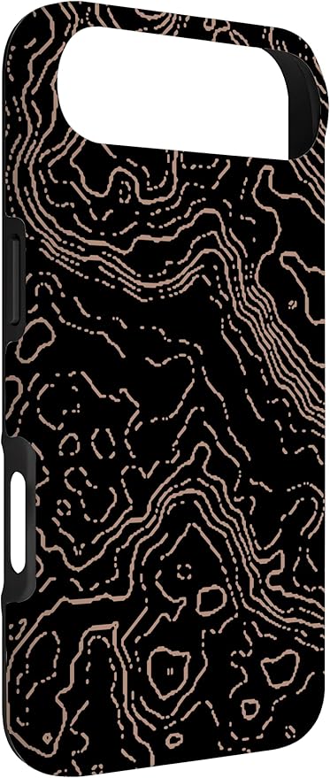 Topography Black & Brown Abstract Pattern Topographic Map Case - Image 2