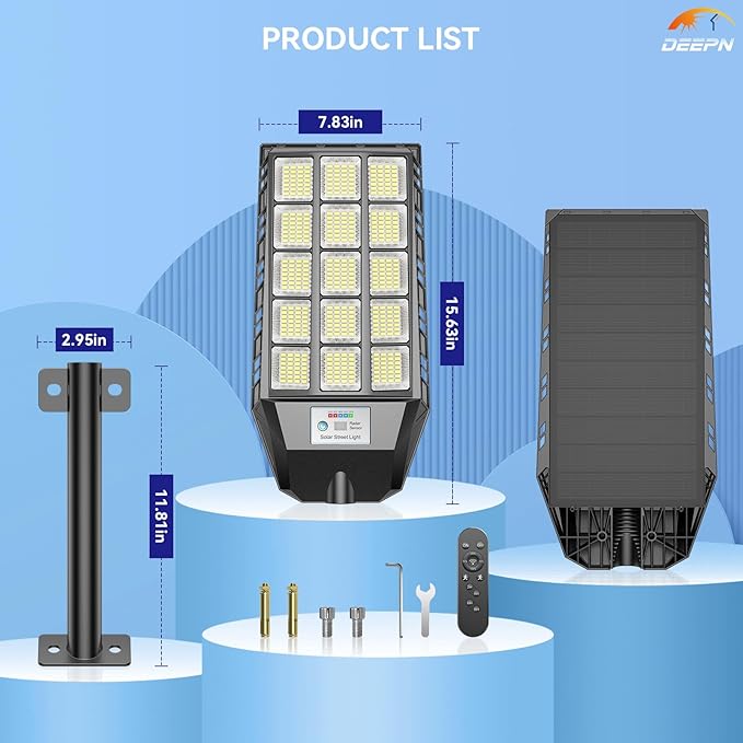 Deepn Solar Lights Outdoor Waterproof, Solar Street Lights Outdoor, 6500K LED - Image 7