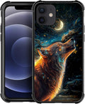 for iPhone 12 Mini Case, Star Cave Hungry Wolf Pattern Graphic Design Girl Boy by FKBRCL4U