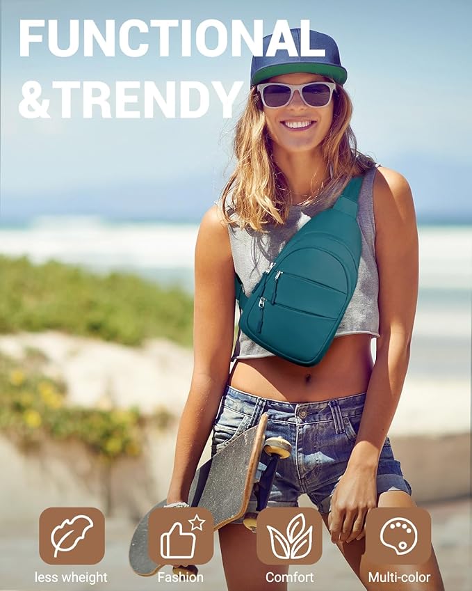 Tuwubi Crossbody Bags for Women, Sling Bag for Men, Small Hiking Backpack Anti - Image 3