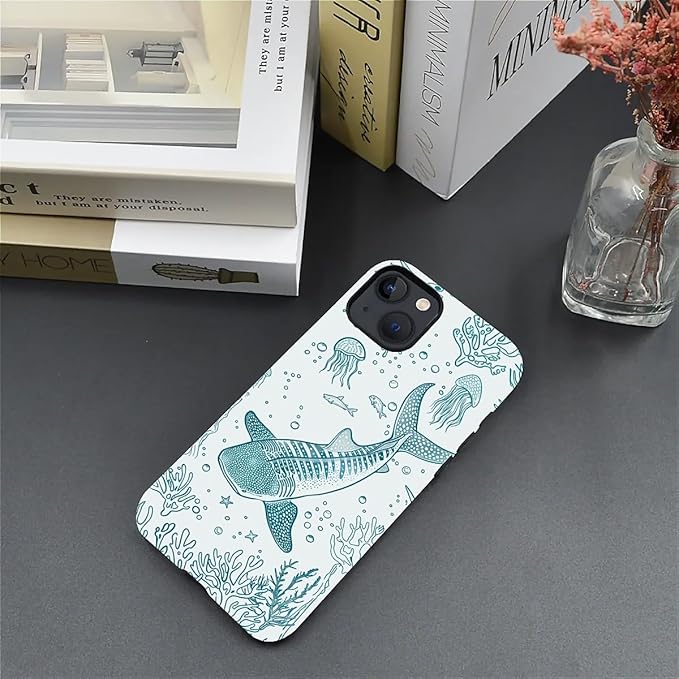 for iPhone 13/14 Case, HH2 Ocean Whale Shark Hybrid 2 Layer Hard Shell Silicone - Image 5