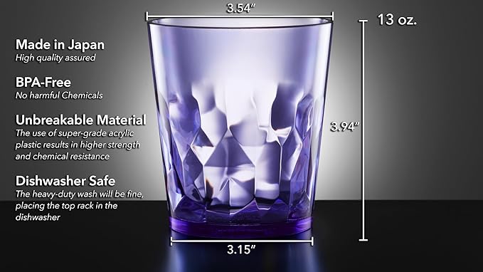 SCANDINOVIA - 13oz Unbreakable Premium Drinking Glasses Set of 6 - Made in - Image 3