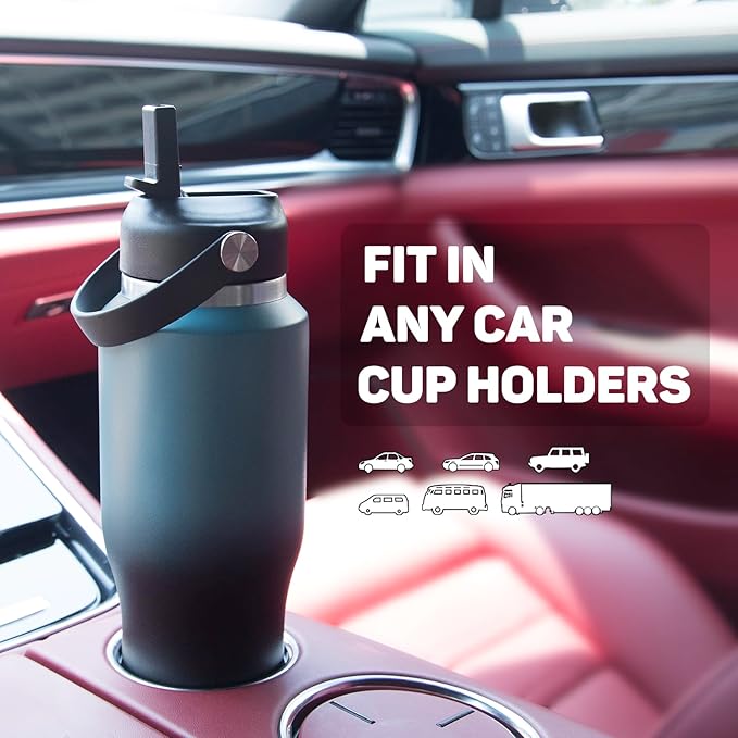 ABOTOCUP 32oz Insulated Water Bottle Keep Cold 24h&Hot 12h, Double Wall Vacuum - Image 2