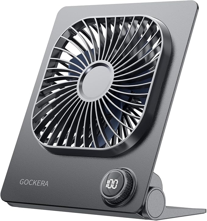 GOCKERA Desk Fan, 6.61''Ultra-thin 5000mAh Battery Powered Fan by GOCKERA