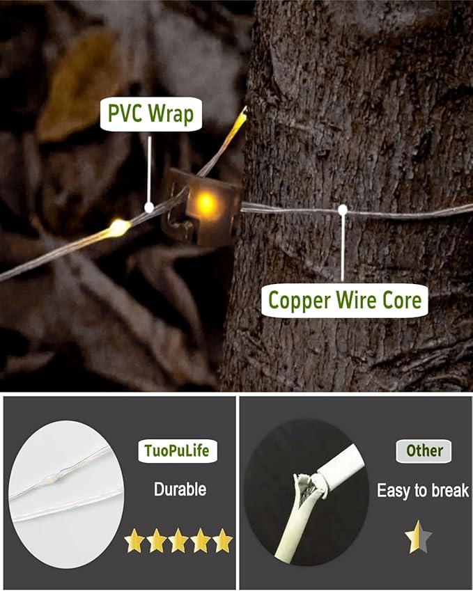 Solar Camping String Lights, 32.8 FT Fairy String Light, 4 in 1 Portable - Image 8