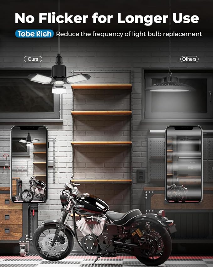 toberich LED Garage Light Bulbs 2 Pack, 8000LM Shop Lights - Image 4