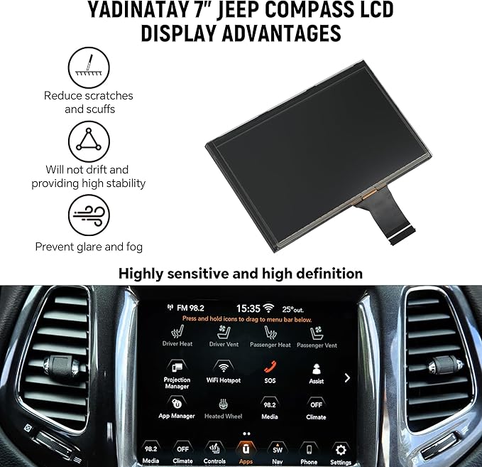 7" Uconnect Screen Replacement LCD Display Digitizer - Image 3