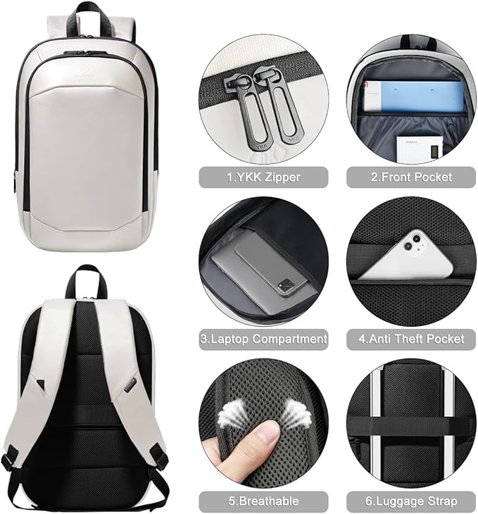 hk Business Backpack for Men 17 Inch, Slim & Expandable Waterproof Travel - Image 8