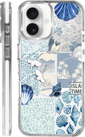 Case for iPhone 16, Sea Life Ocean Waves Seashell Collage Phone Case Design，for by Toulas