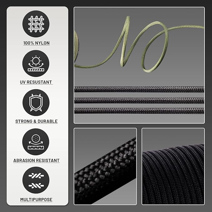 550 Paracord Rope, 100ft/330ft 9 Strand Parachute Cord 4mm, Tactical Paracord - Image 3