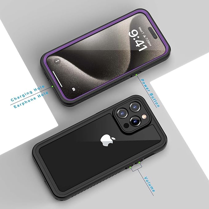 Lanhiem for iPhone 15 Pro Max Case, IP68 Waterproof Dustproof Shockproof Cases - Image 6