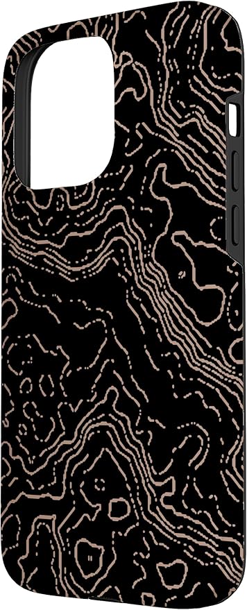 Topography Black & Brown Abstract Pattern Topographic Map Case - Image 2