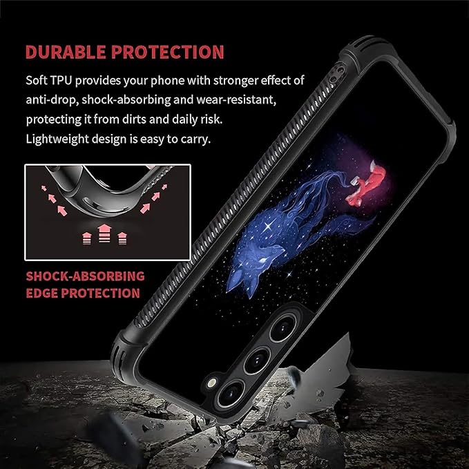 for Samsung Galaxy S23 Plus Case, Galaxy Fox Wolf Pattern Graphic Design Girl - Image 2