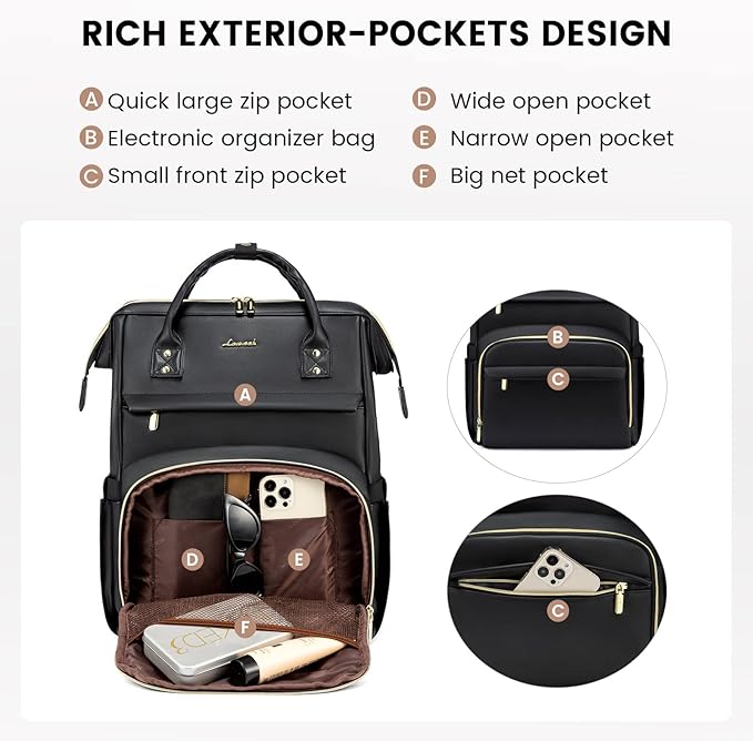 LOVEVOOK Leather Laptop Backpack - Image 3