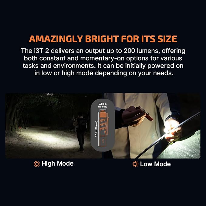 OLIGHT I3T 2 EOS Pocket EDC Flashlight, 200 Lumens Compact Bright Handheld - Image 3