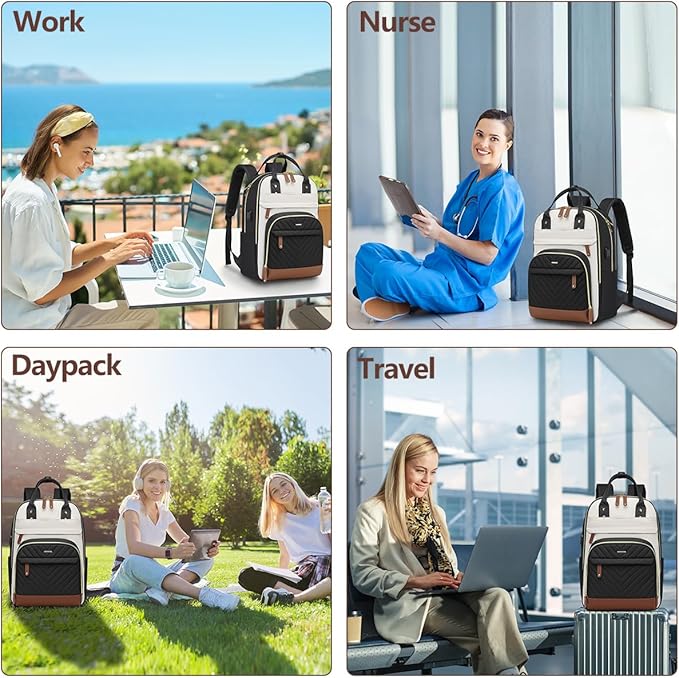 Backpack for Women 15.6 Inch Laptop Backpack Work Business Backpacks Purse - Image 7