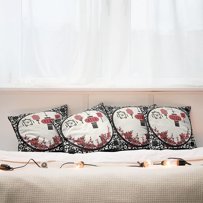 Ambesonne Lantern Throw Pillow Cushion Case Pack of 4, Lanterns - Image 6