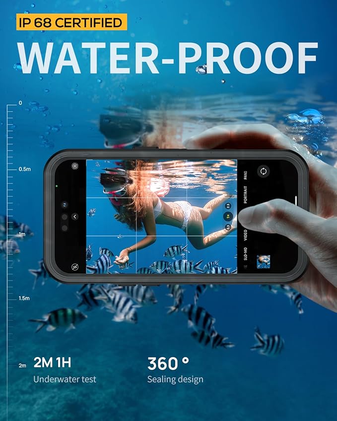 Lanhiem for iPhone 14 Pro Magnetic Case, Waterproof Dustproof Shockproof Case - Image 3