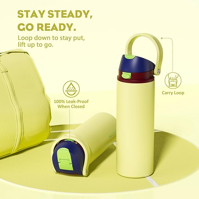 POWCAN 24 oz Insulated Stainless Steel Water Bottle: 2-in-1 Push-Button Spout & - Image 4