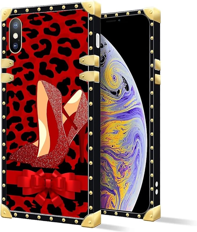 Compatible with iPhone Xs Max Case, Elegant High Heels Luxury Golden Decoration - Image 2