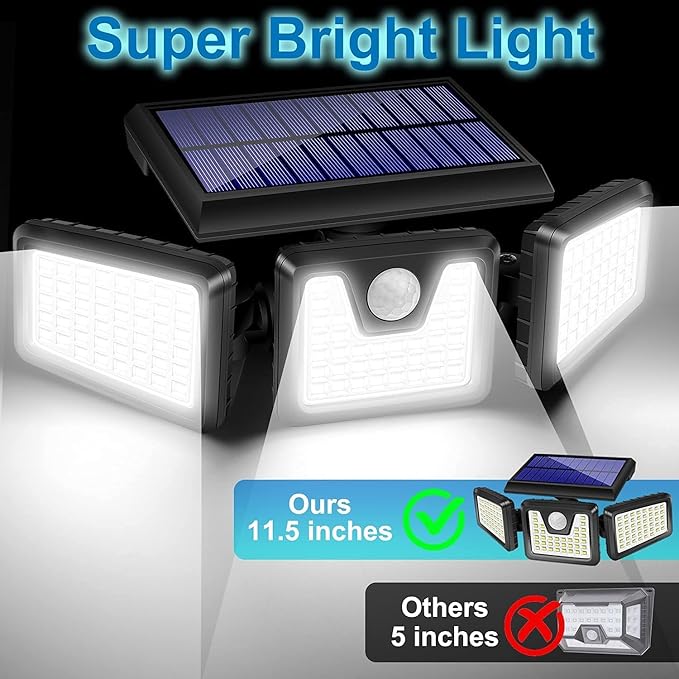 AmeriTop Solar Lights Outdoor, 2 Pack 128 High Brightness LED Cordless Solar - Image 2
