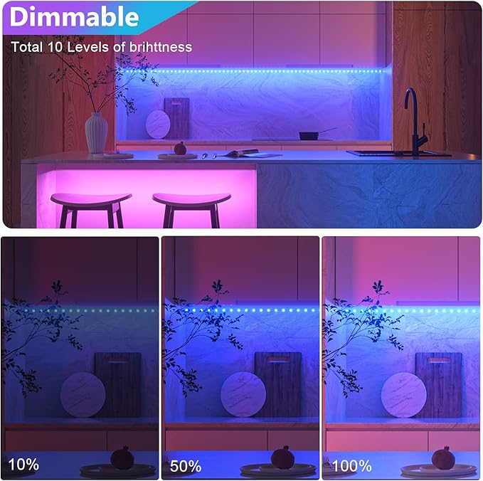 WOBANE Rechargeable LED Strip Light, 2000mAH Battery Powered Color Changing - Image 4