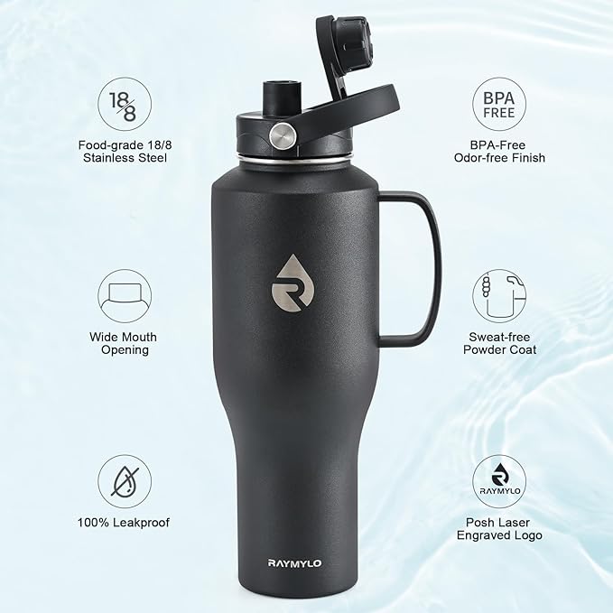 RAYMYLO 32oz Stainless Steel Water Bottle, Triple Wall Vacuum Insulated Water - Image 4