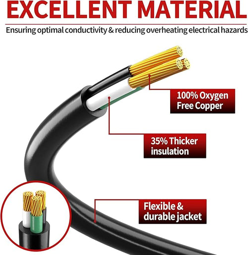 16/3 Indoor Extension Cord 15 FT 2 Pack, 3 Prong Power Cable, Suitable - Image 2
