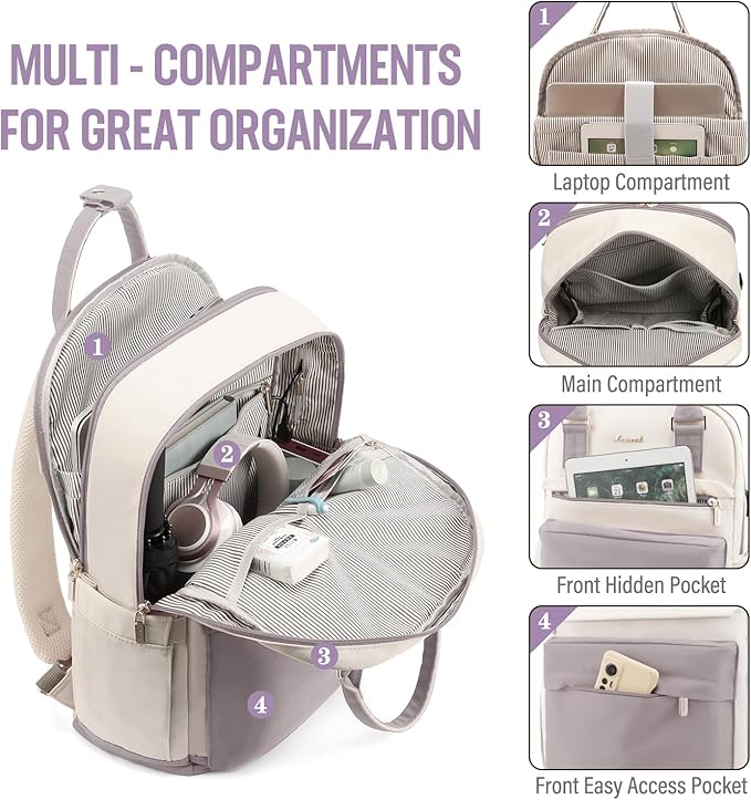 LOVEVOOK Laptop Backpack for Women 15.6 Inch Laptop Bag - Image 2