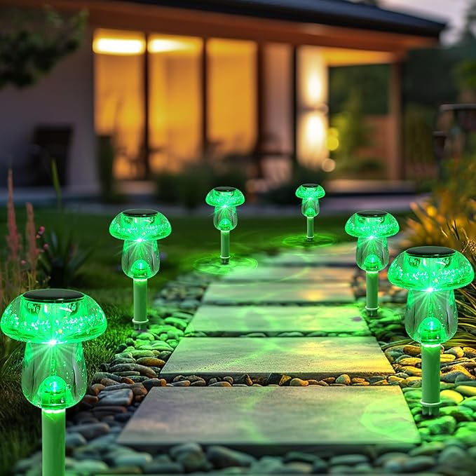 Benany Solar Lights Outdoor, St Patricks Day 8 Pack Mushroom Landscape Lights - Image 5