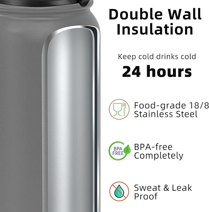 Fanhaw 32 oz Insulated Stainless Steel Water Bottle - Image 3