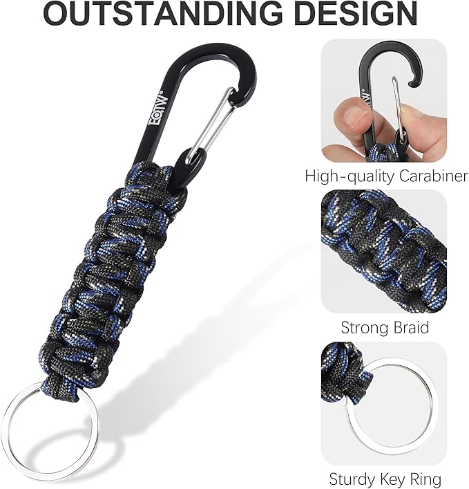 EOTW Paracord Keychain for Men Women Paracord Carabiner Backpack Keychain - Image 3