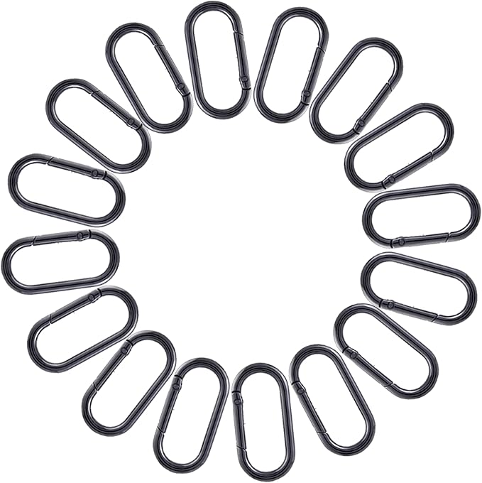 16 Pcs Carabiners Clip, Oval Shape Cute Carabiner Keychain Clip Aluminum Hook by Unknown