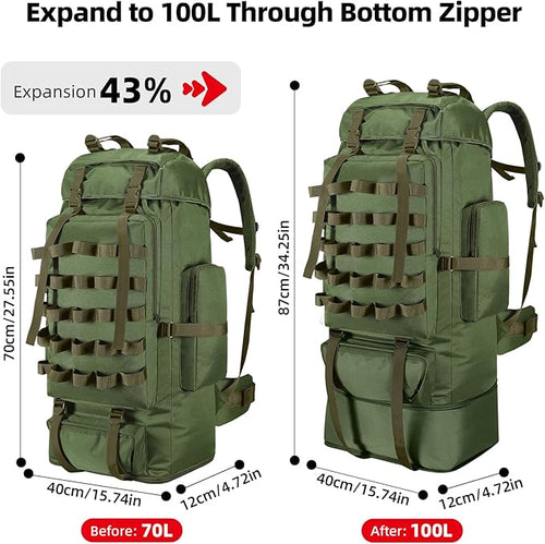 70L/100L Camping Hiking Backpack - Image 2