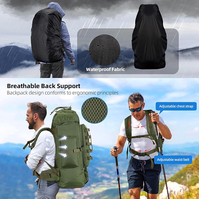 70L/100L Camping Hiking Backpack - Image 5