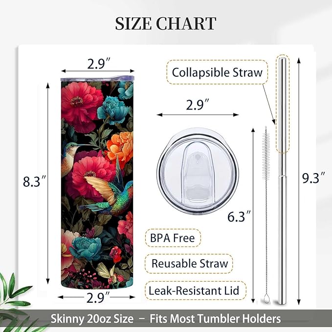 Firmiso 20 oz Tumbler | Skinny Insulated Travel Mug - Image 6