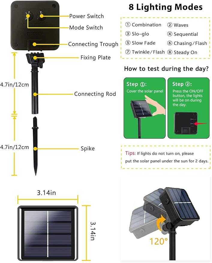 2 Pack Total 400 LED Solar Christmas Lights Outdoor, Solar String Lights - Image 4