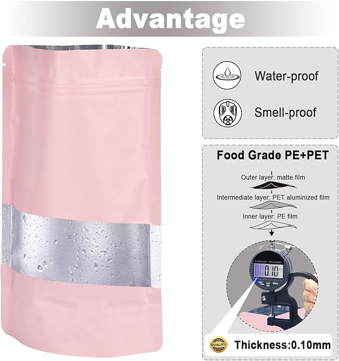 3.5"x5" 120pcs Mylar Bags for Food Storage, Smell Proof Bag - Image 5