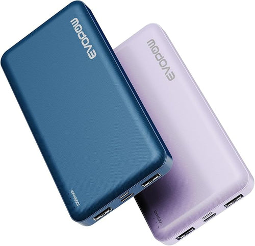 2-Pack Portable Charger, Slimmer 10000mAh Power Bank, Fast Charging Battery Pack by EVOPOW