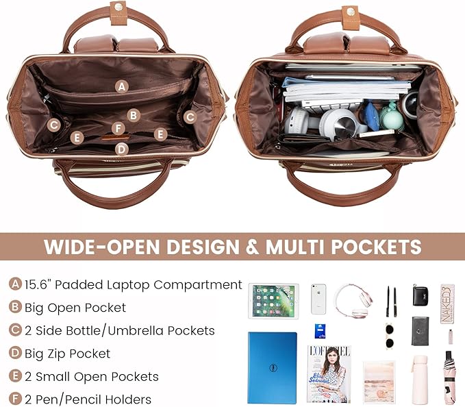 LOVEVOOK Leather Laptop Backpack - Image 2
