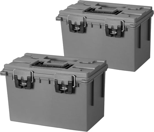 Sheffield 12775 XL Storage Bins With Lids, 2-Pack Stackable Storage Bins, Made in USA, Lockable and Water-Resistant Containers with Lids, Plastic Containers for Home, Classroom, and Dorm