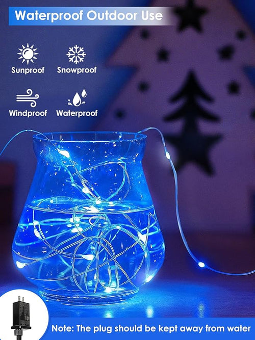 66Ft 200 LED Fairy Lights Plug in, Waterproof String Lights Outdoor & Indoor 8 - Image 2
