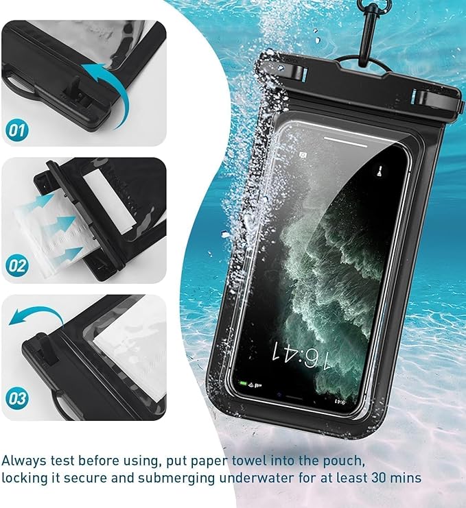 Waterproof Phone Case, with Inside Card Protector, IPX8 Cell Phone Dry Bag Up - Image 5
