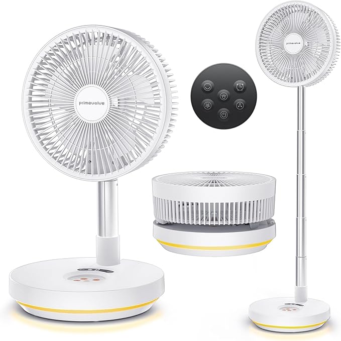 Primevolve Portable Rechargeable Oscillating Fan, Battery Operated Fan by Primevolve