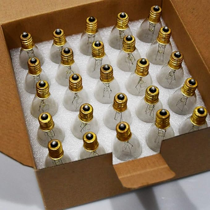 25 Pack Candle Light Bulbs, Crystal Clear Torpedo Tip Candelabra Replacement - Image 8
