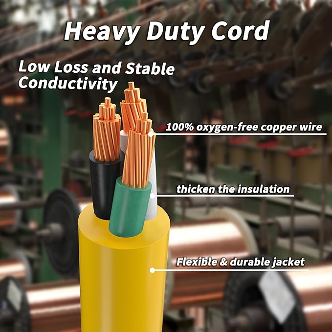 PlugSaf 50ft 12/3 Gauge Outdoor Extension Cord Waterproof - Image 3