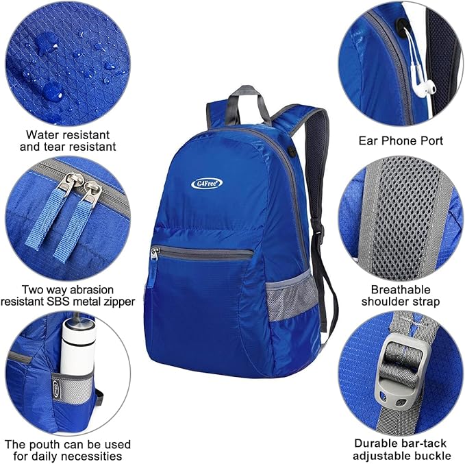 G4Free 20L Lightweight Packable Backpack Travel Hiking Daypack Foldable Backpack - Image 3