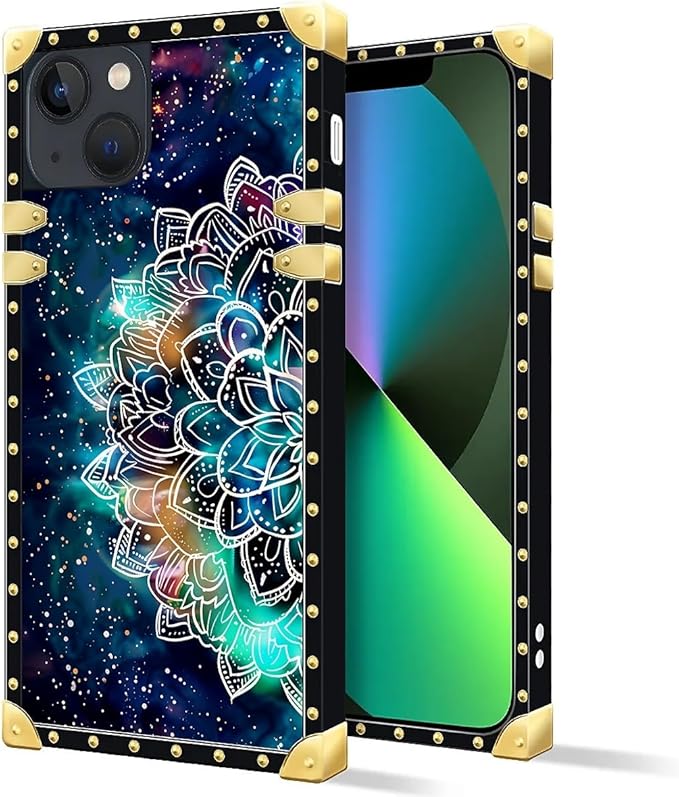 Compatible with iPhone 13 Case, Starry Sky Colourful Mandala Luxury Golden - Image 2