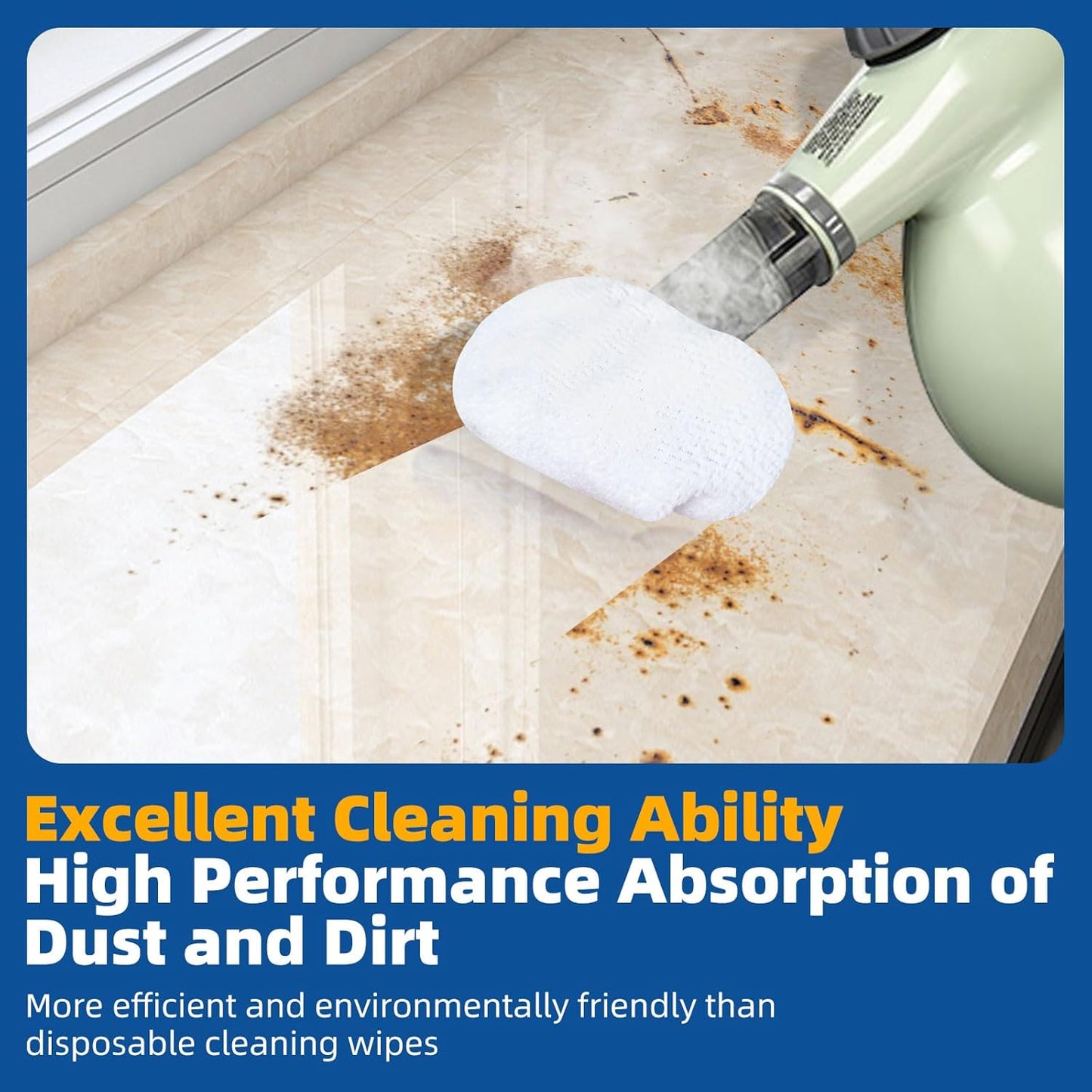 LOVECO 8 Pack Universal Microfiber Cloths for Handheld Steam Cleaner - Compatible with Bissell Steam Shot, PurSteam, Wagner Spraytech, etc - Reusable Washable Steam Cloth Accessories